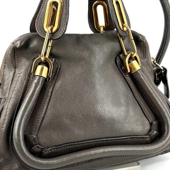 Chloe Paraty 2Way Hand Shoulder Leather zip color Gray gold fashion goods - Picture 2 of 13